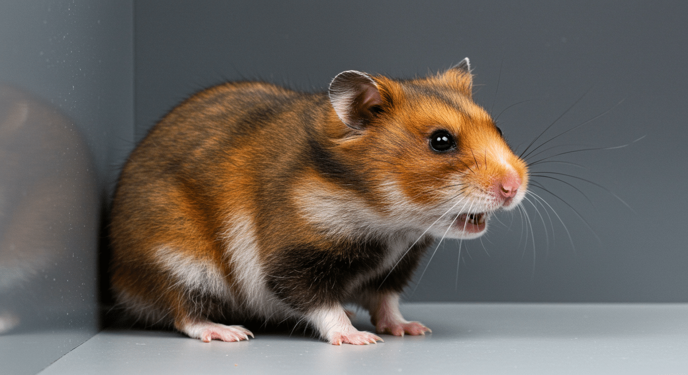 Hamster adoptant une posture défensive révélatrice de douleur