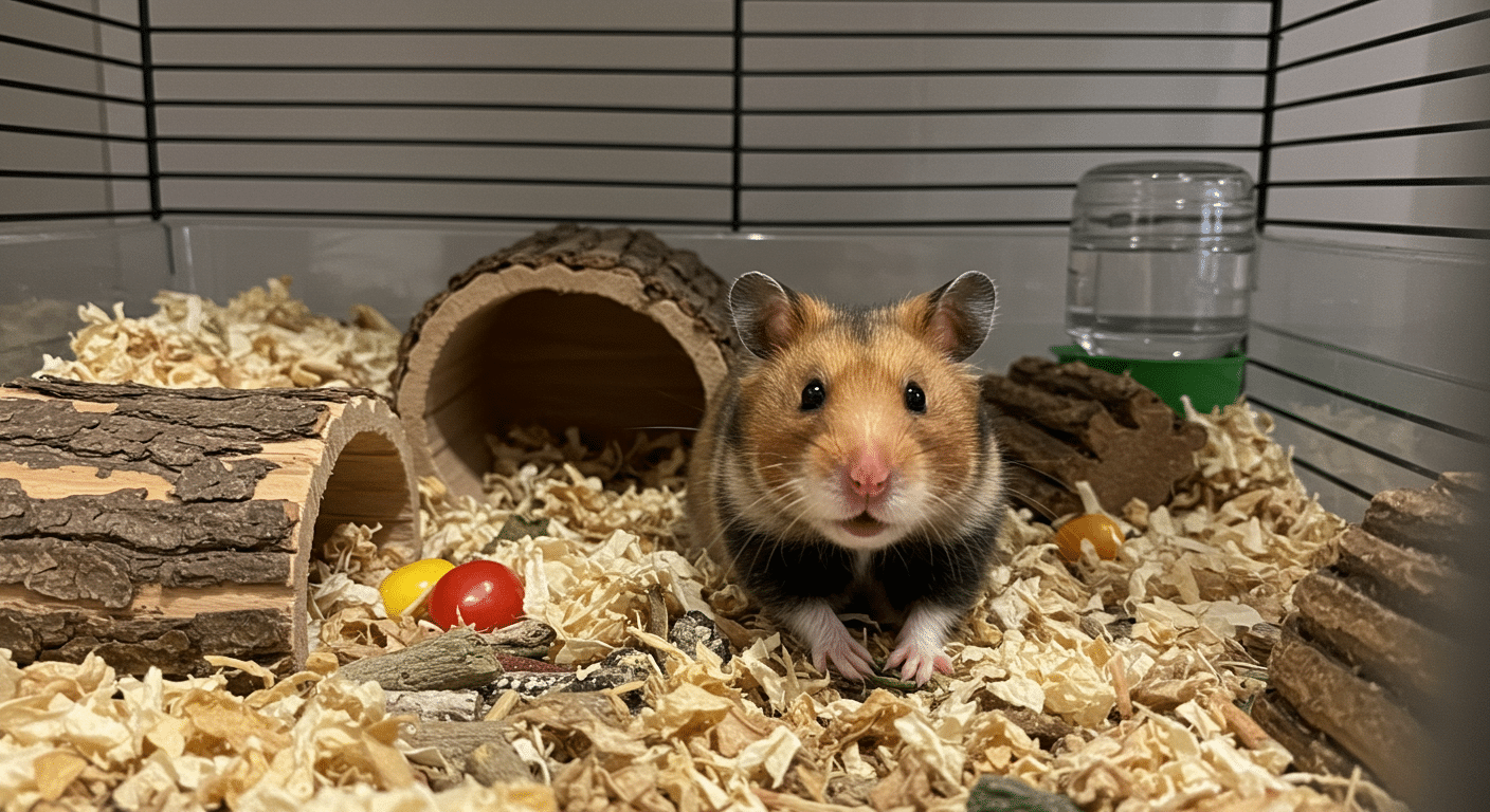Hamster en bonne santé dans un environnement optimal